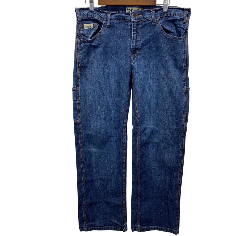 Berne Utility Jeans Womens 14S Blue Medium Wash Stretch Workwear WP929VBW